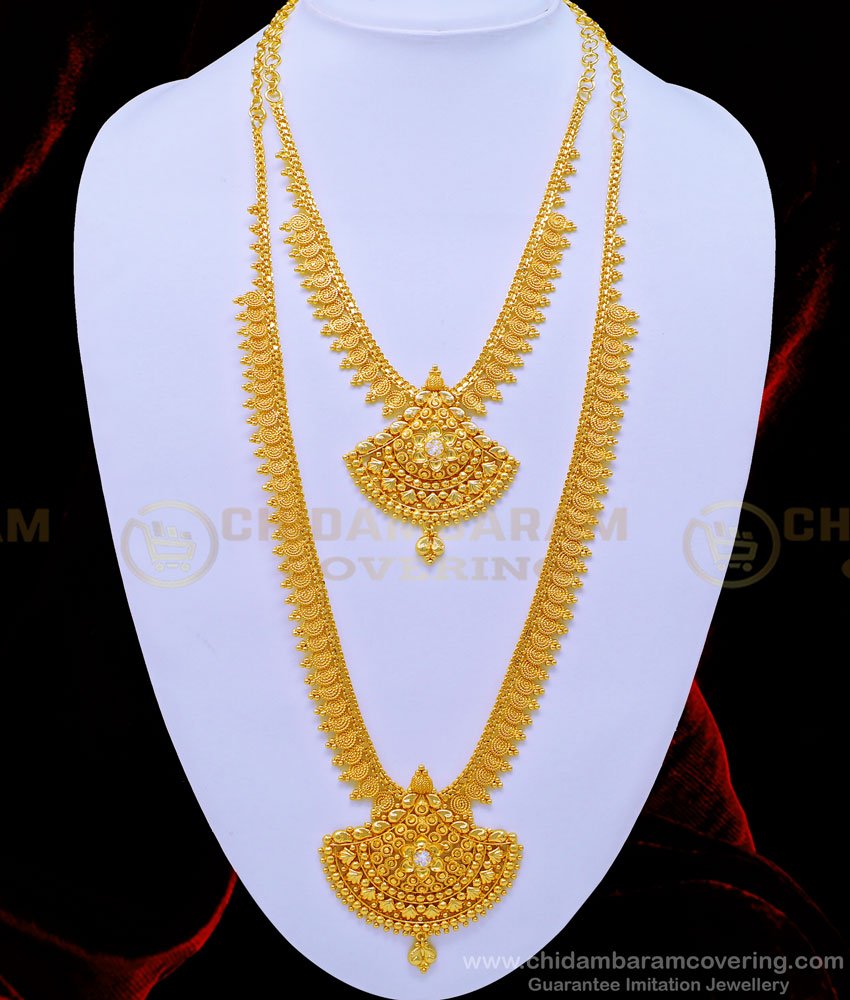 aram set online, haram set buy online, gold plated jewellery, one gram gold jewelry, show mala, necklace haram set, gold haram, gold covering  haram, 