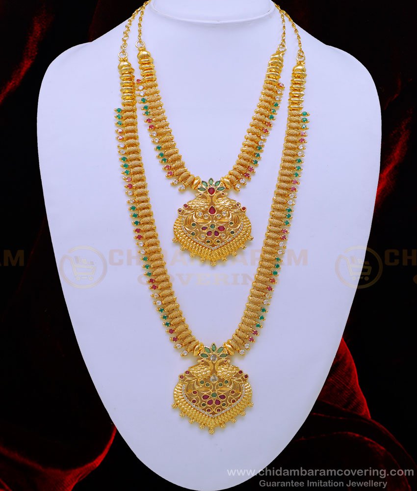 aram set online, haram set buy online, gold plated jewellery, one gram gold jewelry, show mala, necklace haram set, gold haram, gold covering  haram, 