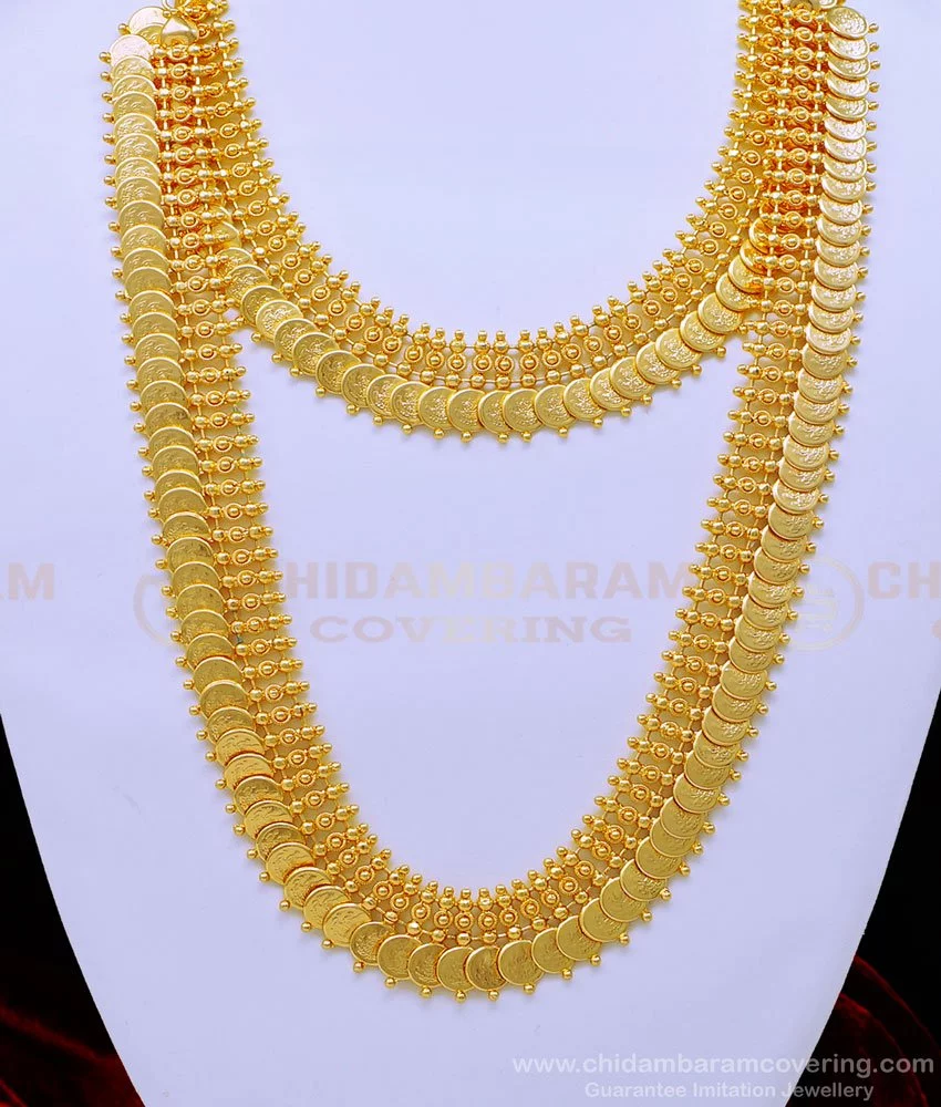 Buy South Indian Traditional Lakshmi Kasu Mala with Necklace Combo Set ...