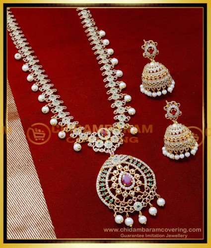 HRM1044 - Beautiful Bridal Wear Long Ad White Stone Haram Set