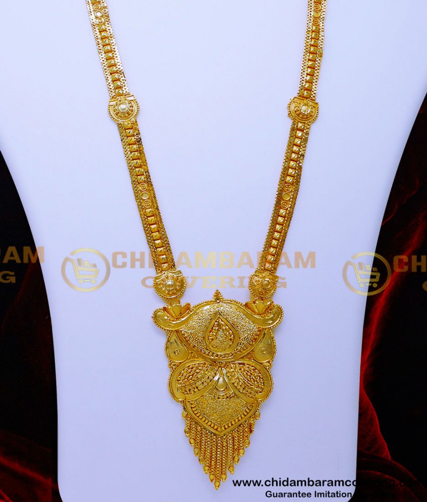 2 gram gold jewellery with price, 2 gram gold jewellery, Two gram gold jewellery, forming jewellery, forming jewellery online, forming haram, forming haram designs, Yellow Gold haram designs, rani haar design, latest rani haar design