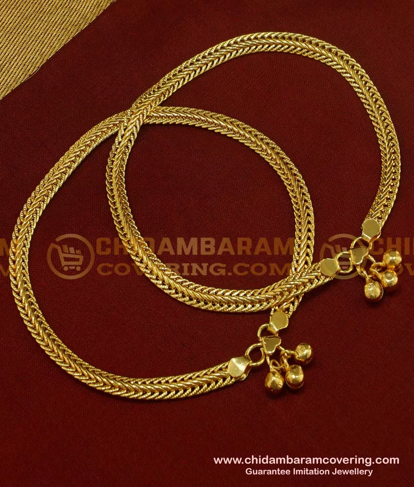 Buy One Gram Gold Plated Flexible Chain Anklet Padasaram Design