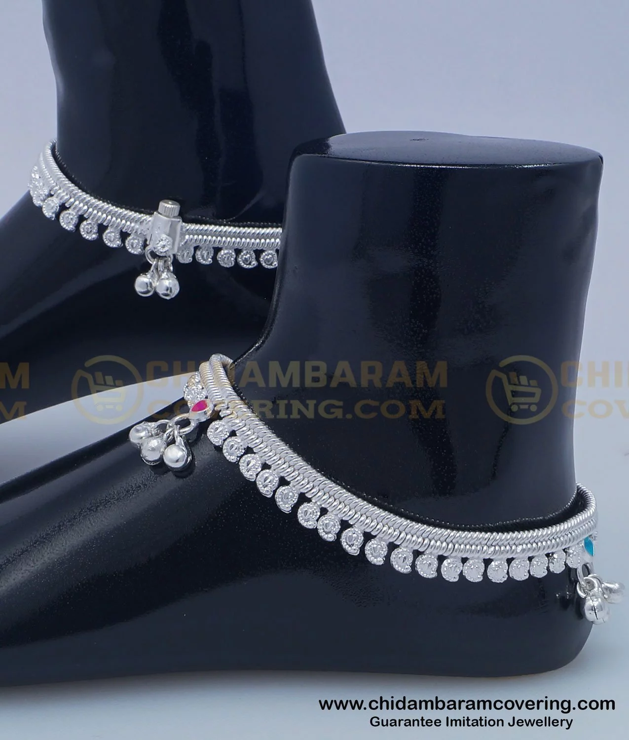 ANK085 10.5 Inches First Quality Mango Design Silver Anklet Velli Kolusu Collections for Daily Use