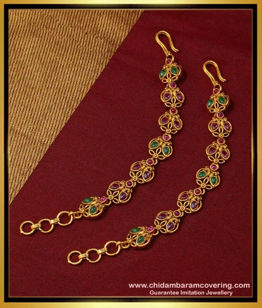 Kemp Peacock Jhumkas With MattalSouth India Jewels - Online Shop