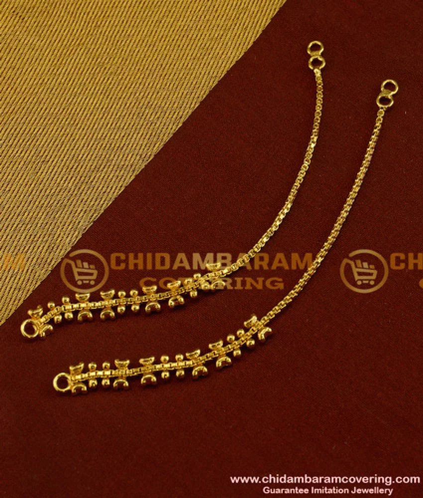 Gold side clearance chains for earrings