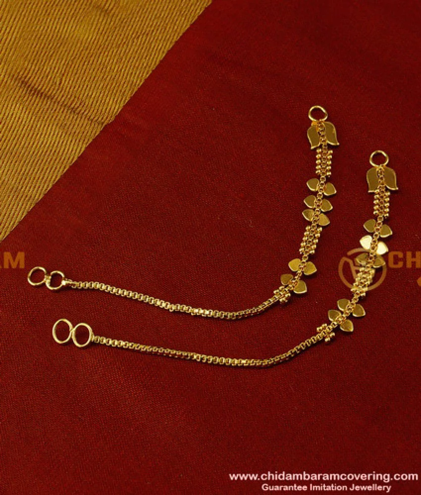 Gold earring clearance chain design