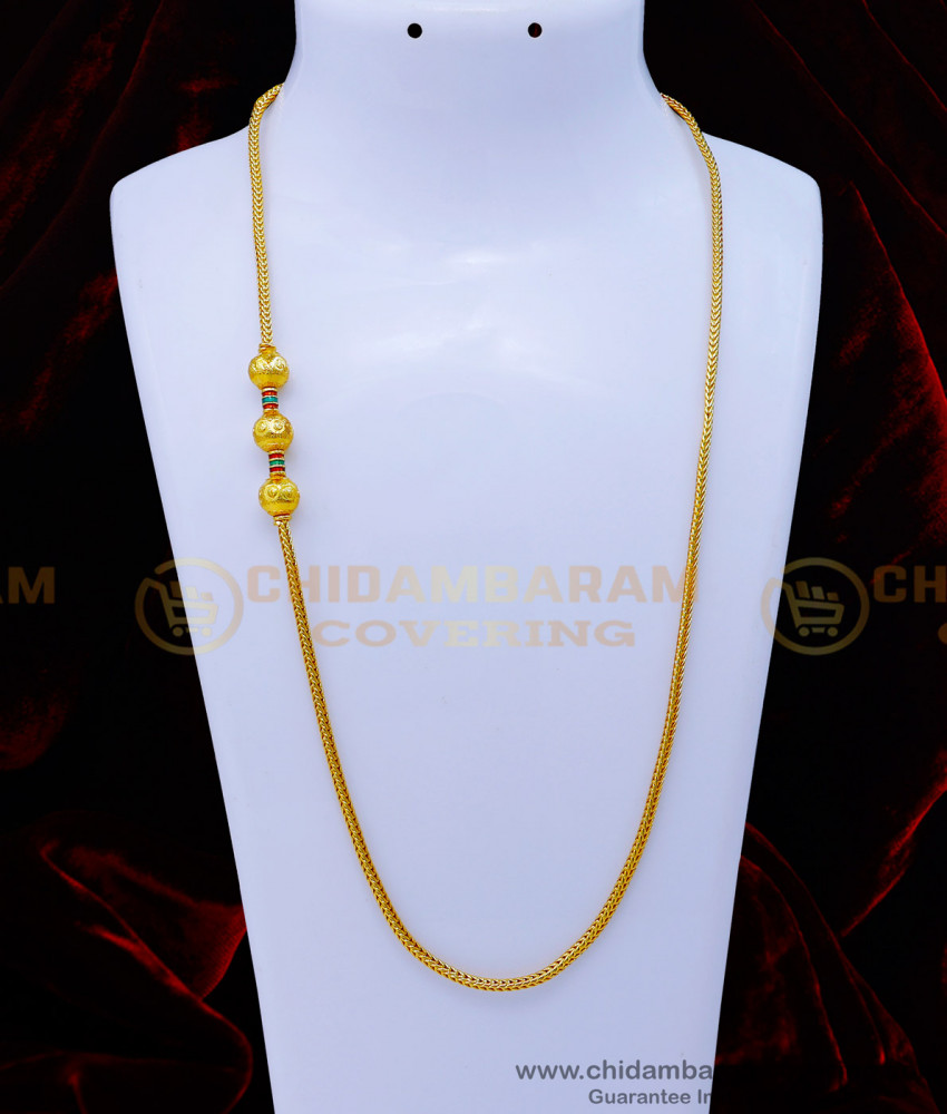 without stone mugappu chain, 1 gram gold thali chain online, one gram gold thali chain designs, gold plated mugappu chain online