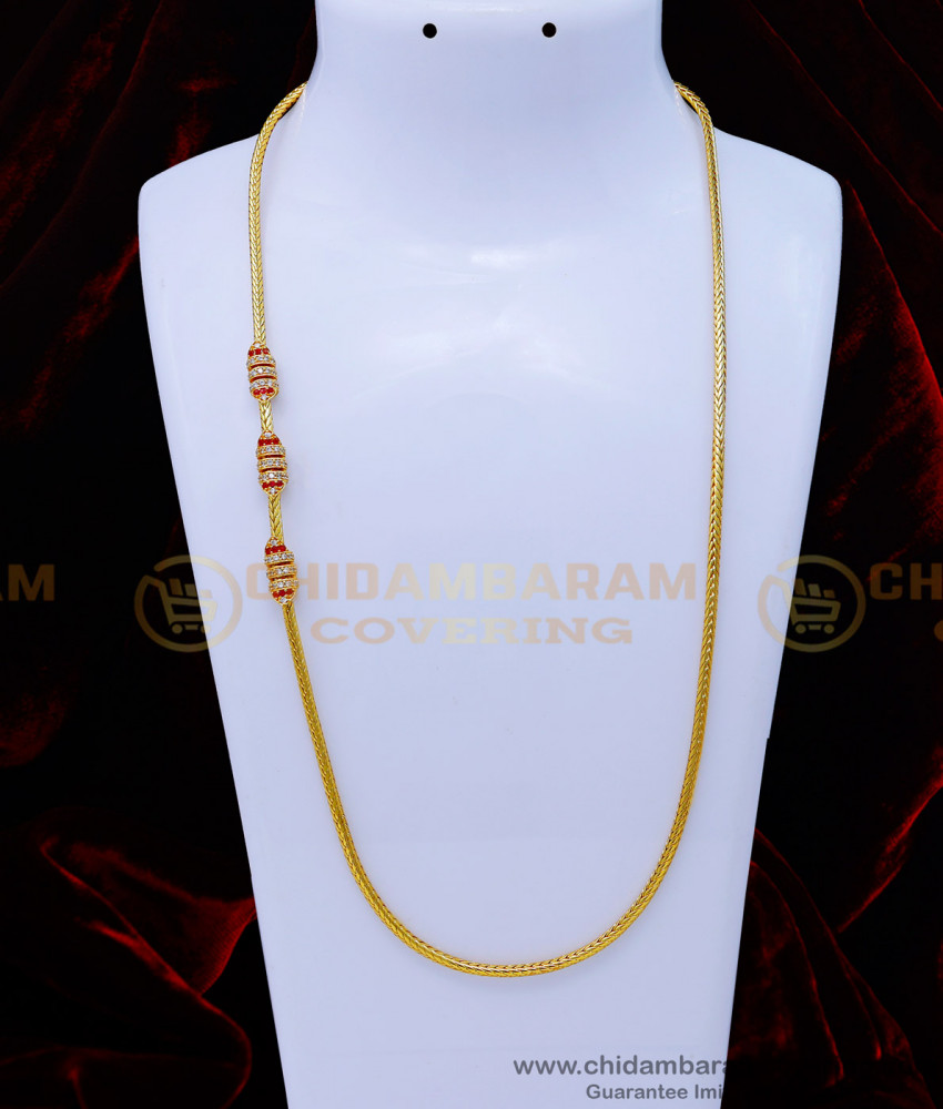 Latest Collection Gold Plated Mugappu Chain Online