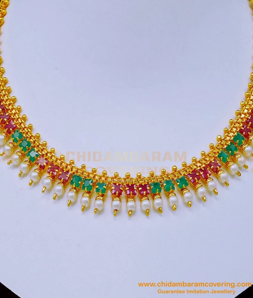 Necklace – 4l Emerald Pearl Gold Bead Sutti Mc Circle Heart Mop | Gujjadi  Swarna Jewellers