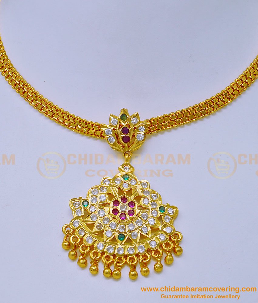 fashion jewellery, south indian jewellery, impon necklace online, getti stone necklace, five metal jewellery, panchaloha necklace, one gram gold jewellery, 