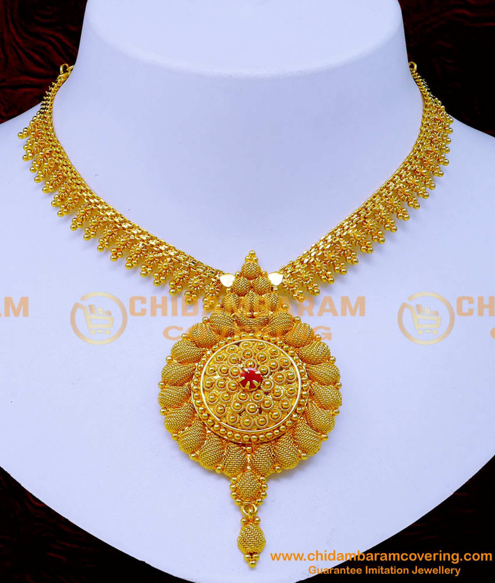 One gram gold necklace design