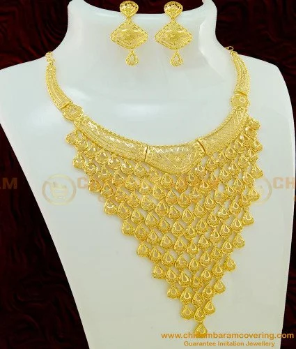 Buy 22Kt Plain Gold Dubai Fancy Necklace 9VK3518 Online from Vaibhav  Jewellers