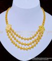 one gram jewellery, 1 gram gold jewellery, one gram gold necklace, layered necklace, layered necklace gold , 3 line necklace, governor malai,