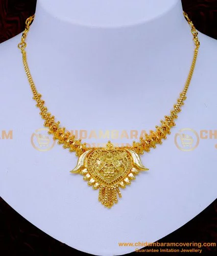 nlc1253 south indian gold plated necklace design for saree 1