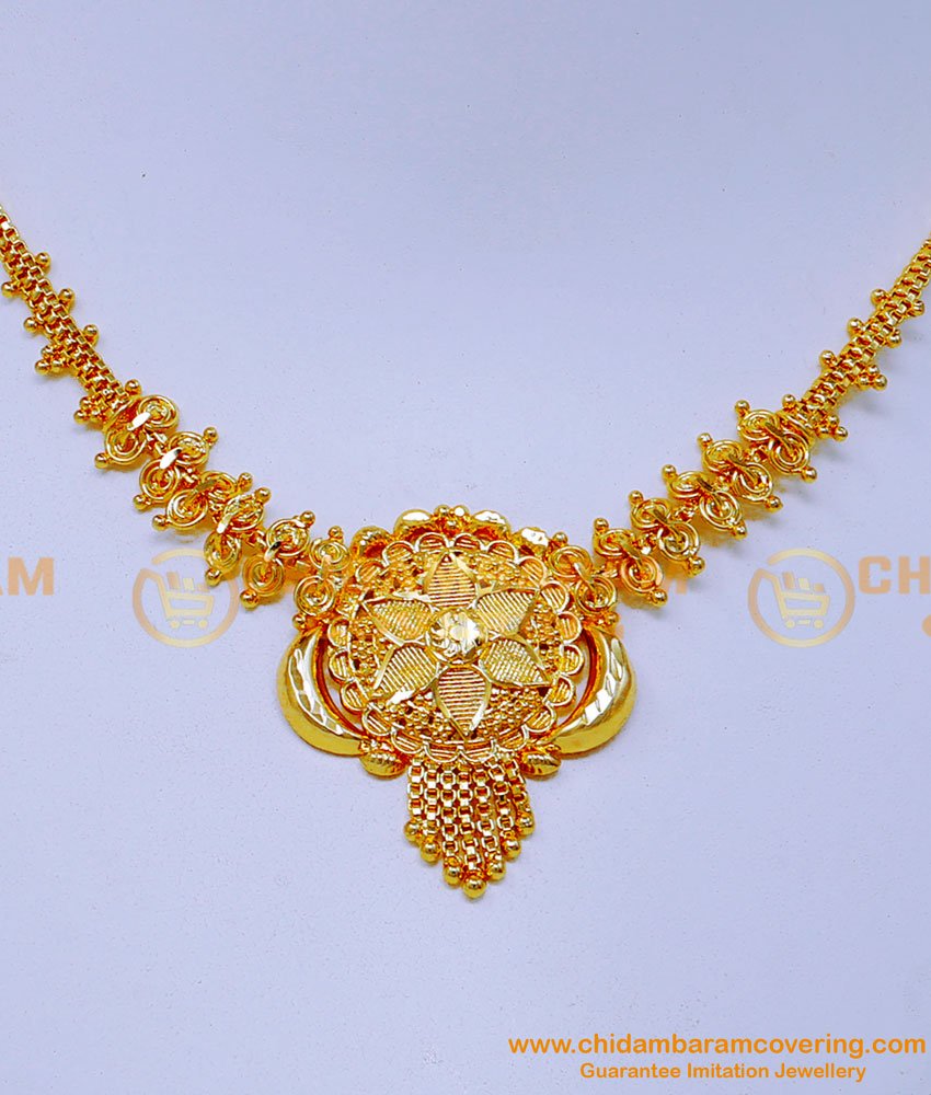 Gold plated necklace, gold plated necklace with price, gold plated necklace for wedding, gold necklace designs, gold necklace designs with price, yellow gold necklace designs, 1 gram gold necklace, 1 gram gold necklace design online shopping, gold covering necklace