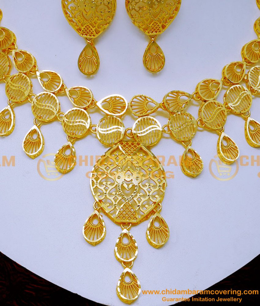 Dubai jewellery, Dubai Gold Necklace Design, gold plated necklace with price, simple gold plated necklace, gold plated necklace set with price, gold plated necklace online, plain necklace design, dubai necklace set, dubai gold necklace designs with price