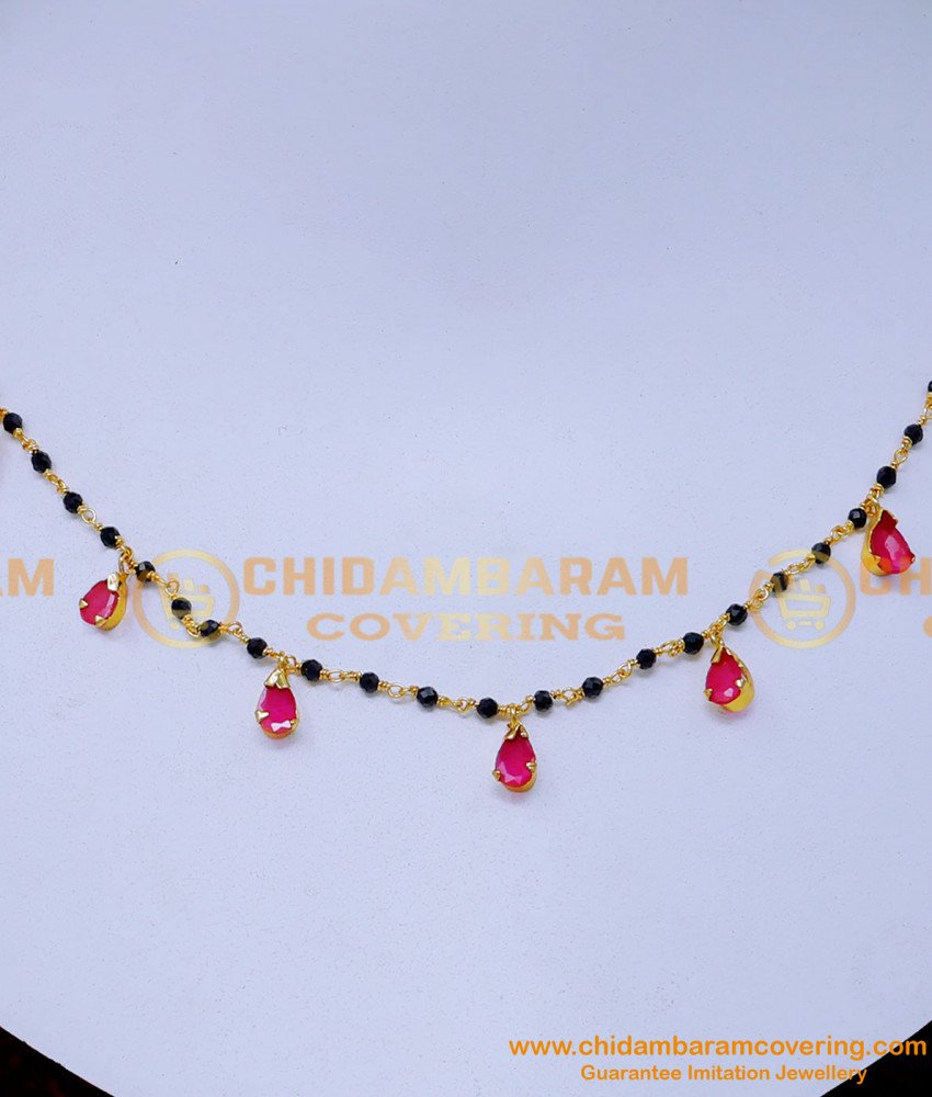 single line simple necklace, gold beads necklace, Black beads necklace designs in gold, Women black beads necklace designs, Black Beads Necklace Indian designs, black beads neck chain designs, latest beads necklace designs, crystal beads necklace online shopping