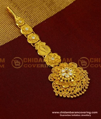 Gold maang store tikka designs