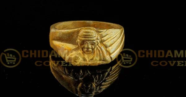 22Kt Gold Sai Baba Ring - RiMs8446 - 22kt Yellow Gold Ring designed  beautifully with Sai Baba Idol in combination with matt and high shin