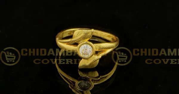 rng136 casting gold ring design white stone leaf model ladies imitation fancy ring buy online 1