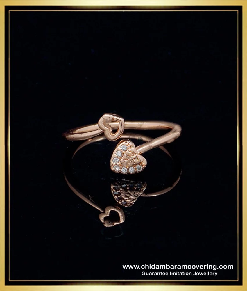 Buy Stylish Thin Rose Gold White Stone Ladies Finger Ring for ...