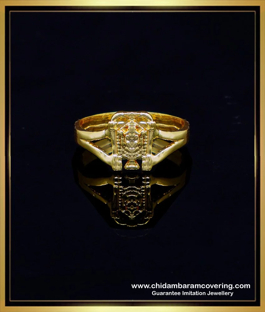 Buy quality 22kt gold plain casting lord balaji fitting classic gents ring  in Chennai