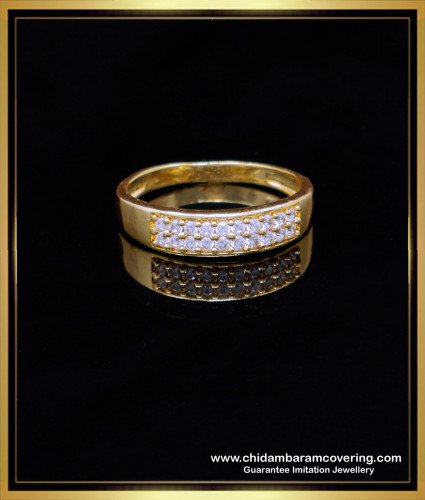 RNG416 - white stone gold plated daily use gold ladies ring