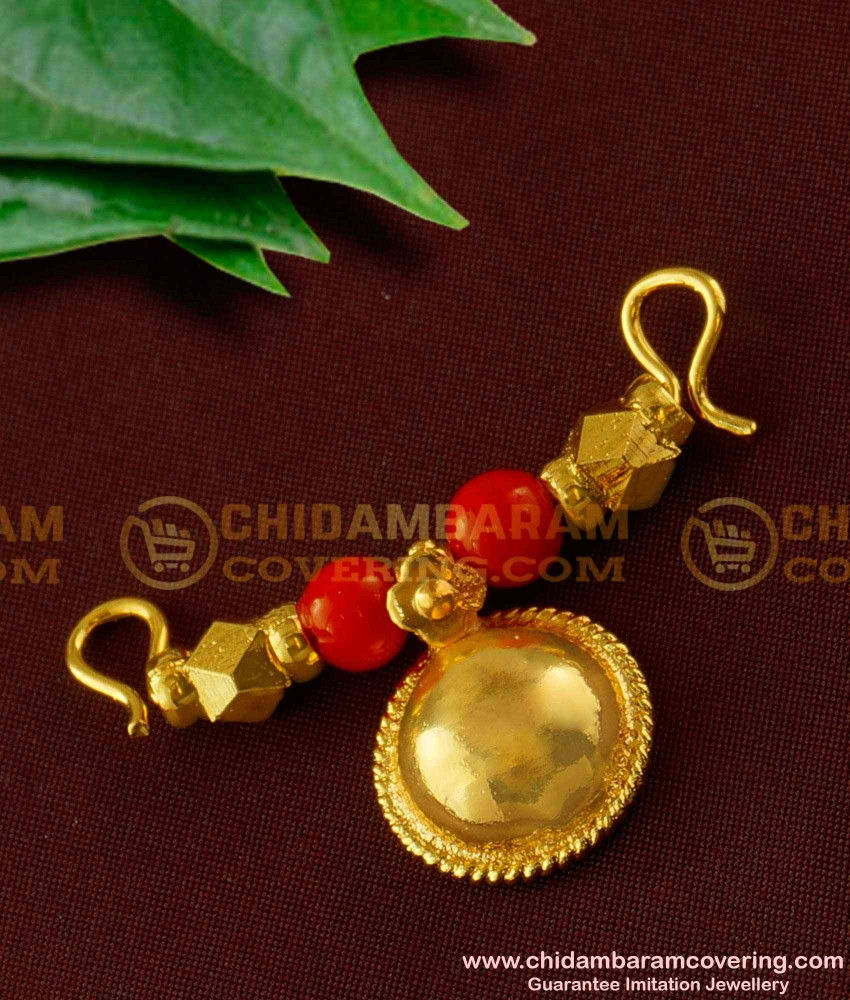 TAL39 - Single Bottu Thali / Pustelu With Red Pavla and Gold Balls Mangalsutra For Women